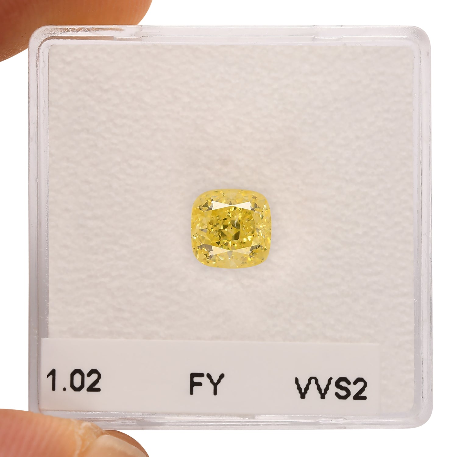 1.02 Carat Fancy Yellow Cushion Diamond VVS2 GIA