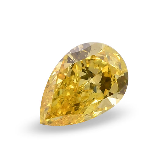 0.84 Carat Fancy Vivid Yellow Pear Diamond SI1 GIA