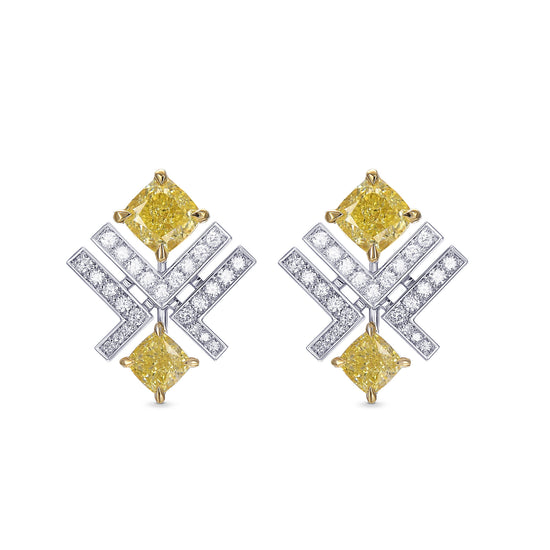 LEGACY - Fancy Yellow Cushion Diamond Earrings