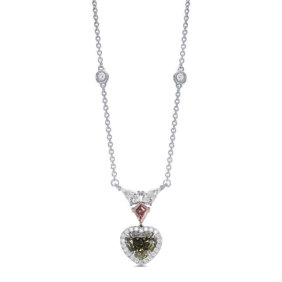 Ciondolo Pendente a Goccia Chameleon Heart e Kite Diamond Halo