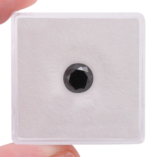 1.38 Carat Fancy Black Round Brilliant Diamond  GIA