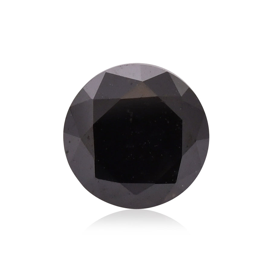 1.38 Carat Fancy Black Round Brilliant Diamond  GIA