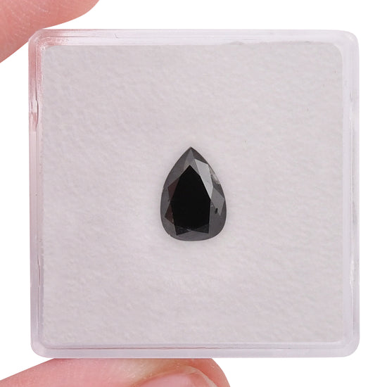 1.34 Carat Fancy Black Pear Diamond  GIA