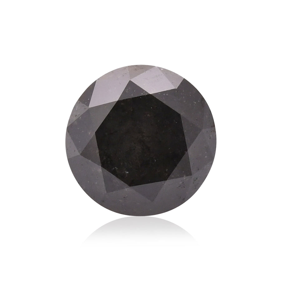 1.27 Carat Fancy Black Round Brilliant Diamond  GIA