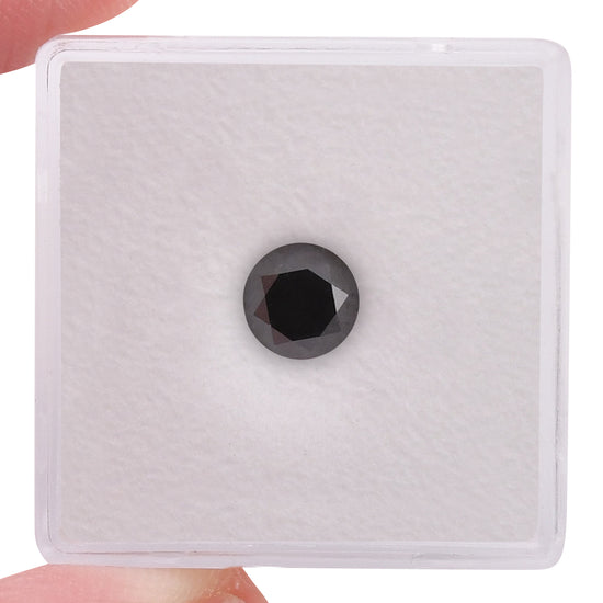 1.27 Carat Fancy Black Round Brilliant Diamond  GIA