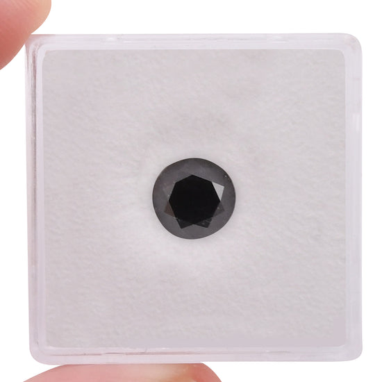 1.72 Carat Fancy Black Round Brilliant Diamond  GIA