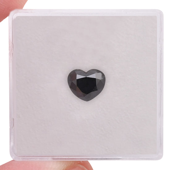 1.24 Carat Fancy Black HEART Diamond  GIA