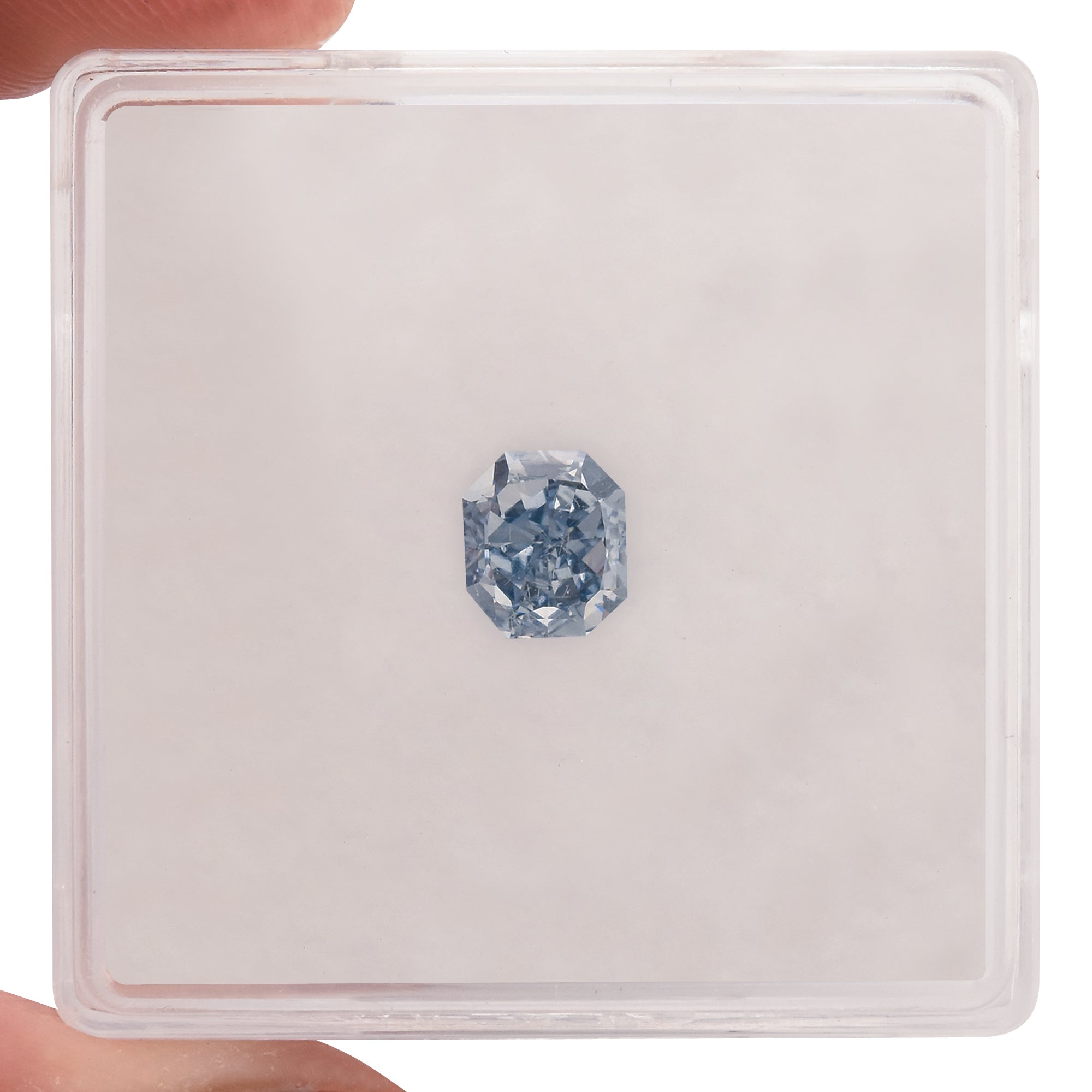 0.76 Carat Fancy Intense Blue Radiant Diamond VS1 GIA | LEIBISH