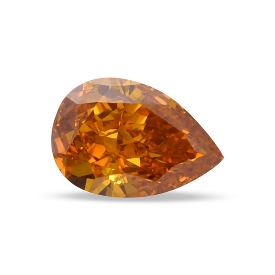 0.51 Carat Fancy Deep Yellow Orange Pear Diamond SI1 GIA