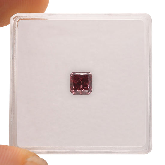 0.53 Carat Fancy Red Radiant Diamond VS2 GIA