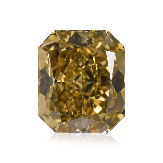 6.07 Carat Fancy Deep Brownish Greenish Yellow Radiant Diamond VS2 GIA