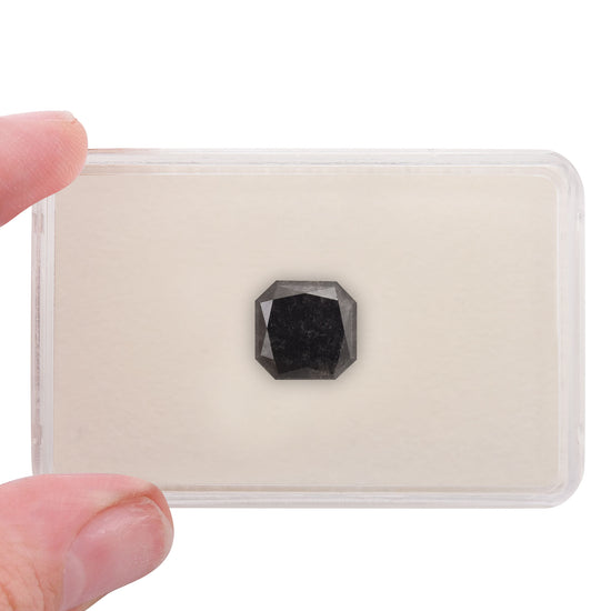 7.27 Carat Fancy Black Radiant Diamond  GIA