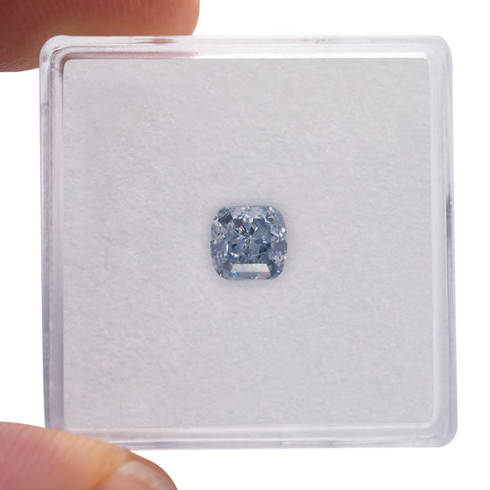 0.82 Carat Fancy Blue Cushion Diamond VS2 GIA