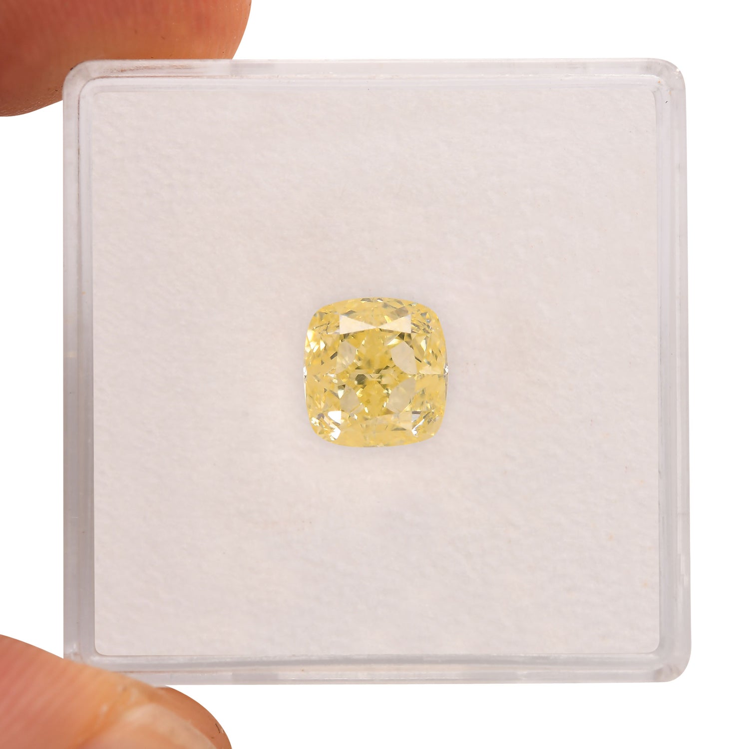 1.78 Carat Fancy Light Yellow Cushion Diamond IF GIA