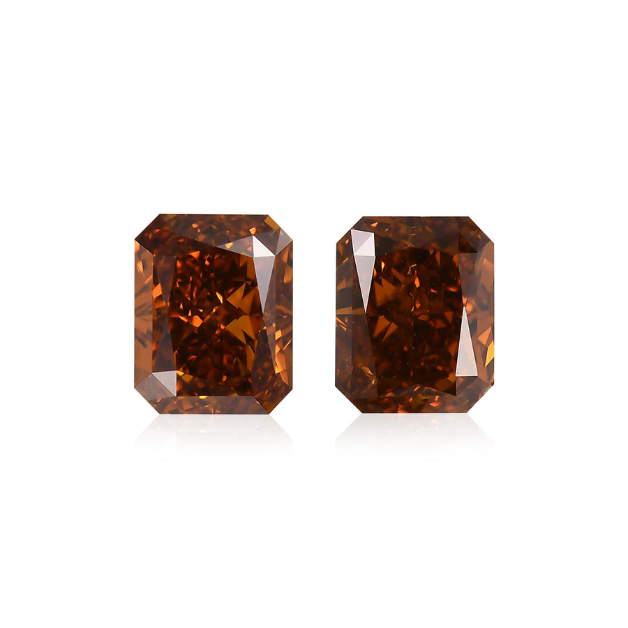 ألماسات Radiant بوزن 2.02 قيراط، Fancy Deep Brown Orange، SI2، GIA