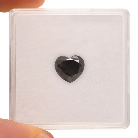 1.50 Carat Fancy Dark Gray HEART Diamond  GIA