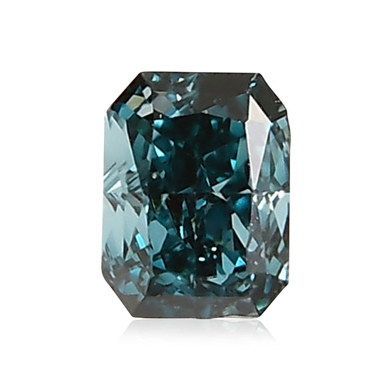 0.16 carati Fancy Deep Blue Green Diamante taglio Radiant SI2 GIA
