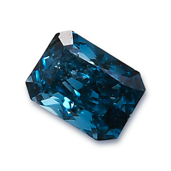 0.08 Carat Fancy Deep Green Blue Radiant Diamond (VS1) GIA