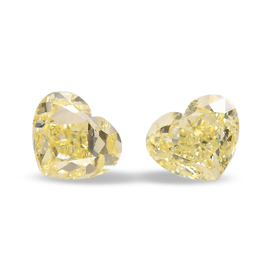 4.03 Carat Fancy Light Yellow Heart Diamonds VS2