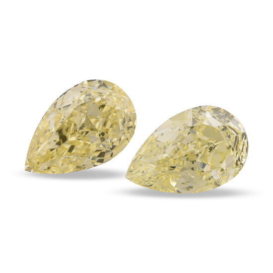 4.03 Carat Light Yellow Pear Diamonds VS1