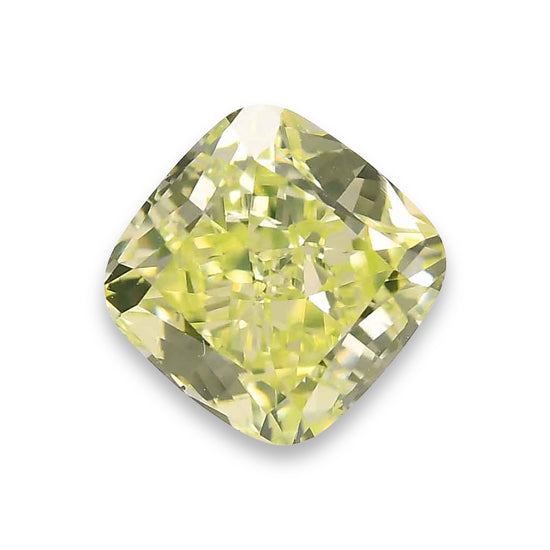 1.26 Carat Fancy Yellow Green Cushion Diamond VS2 GIA