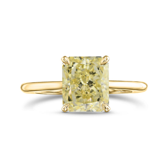 Fancy Yellow Radiant Solitaire Diamond Ring