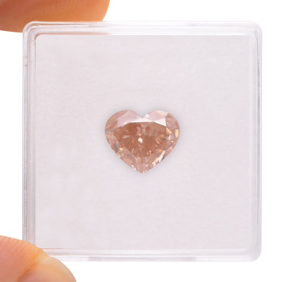 2,66 Karat Fancy Brownish Orangy Pink Heart Diamant VS2 GIA