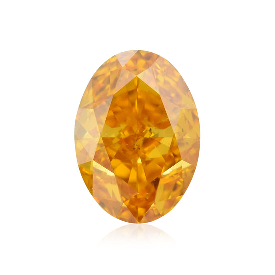 Diamante Ovale Giallastro Arancio Fancy Vivid 0,71 Carati SI2 GIA