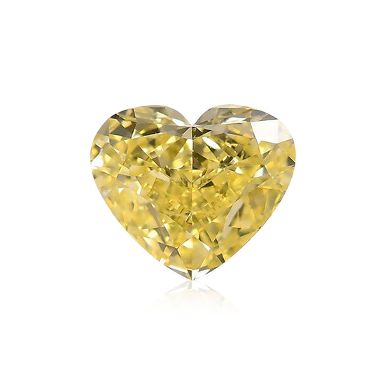 Diamante a cuore GIA Fancy Intense Yellow da 0,73 carati, purezza VS2
