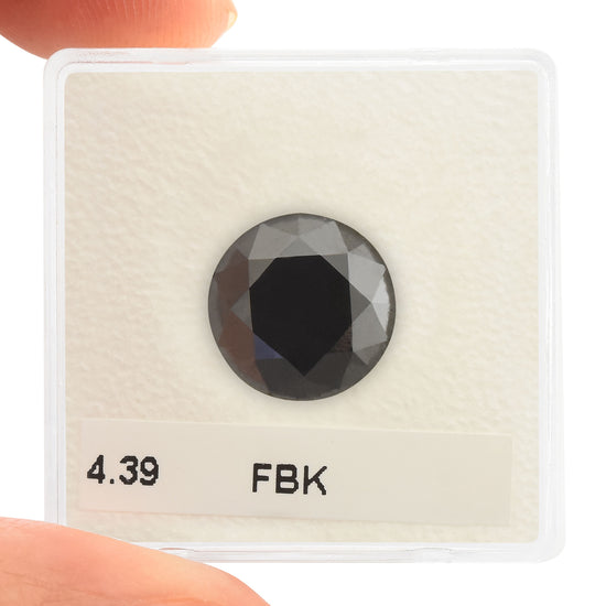 4.39 Carat Fancy Black Round Brilliant Diamond  GIA