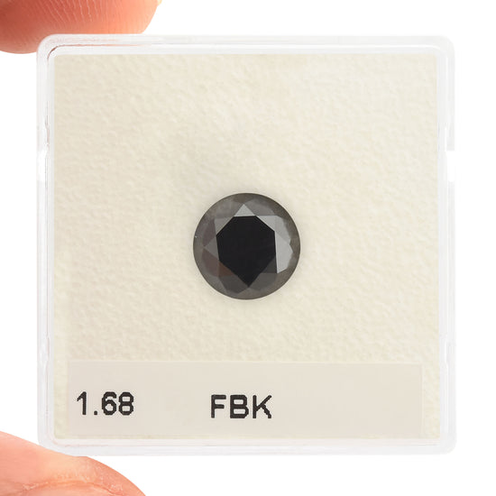 1.68 Carat Fancy Black Round Brilliant Diamond  GIA