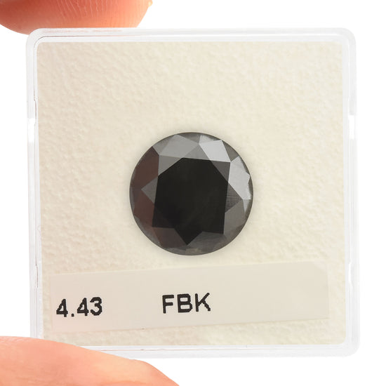 4.43 Carat Fancy Black Round Brilliant Diamond  GIA
