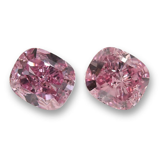 2.05 Carat Fancy Vivid Purplish Pink Cushion Diamonds SI2 GIA