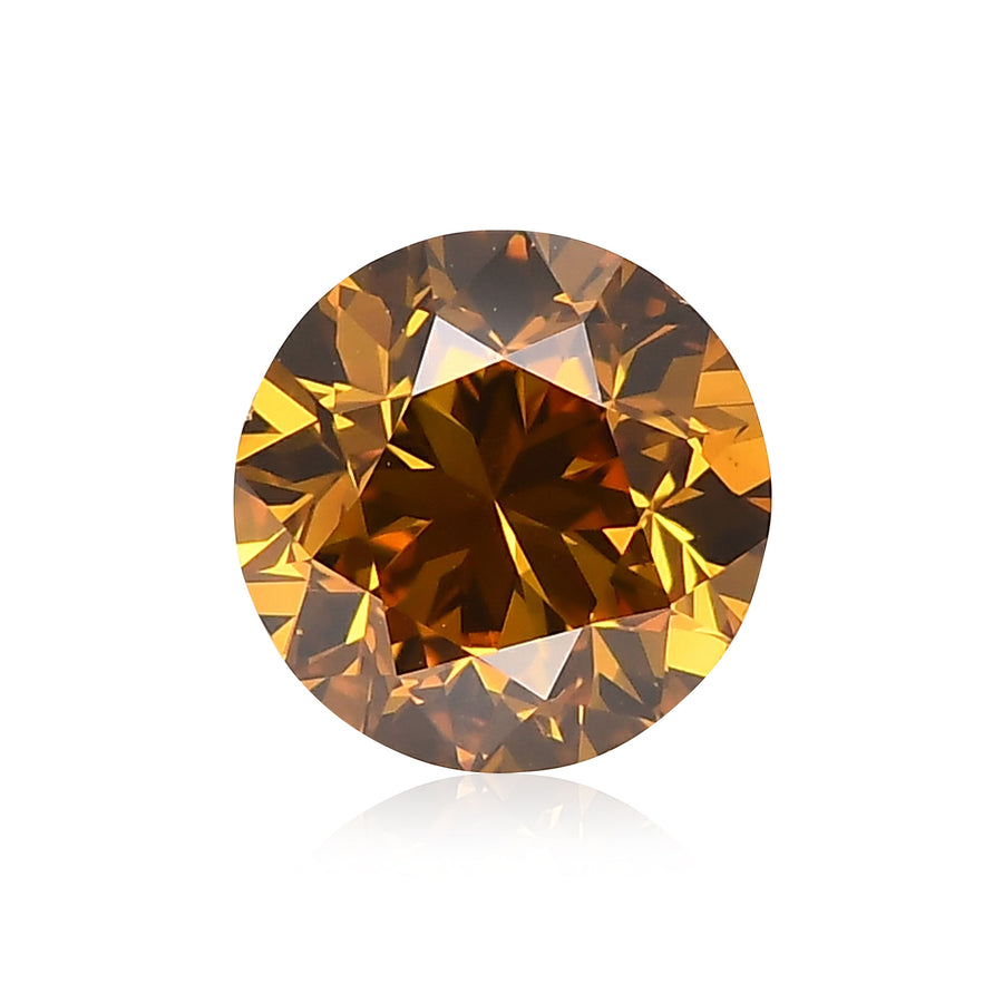 1.01 Carat Fancy Deep Orange Yellow Round Brilliant Diamond SI1 GIA