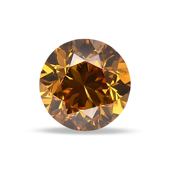 1.01 Carat Fancy Deep Orange Yellow Round Brilliant Diamond SI1 GIA