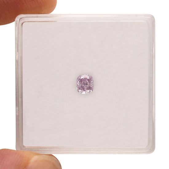 0.25 Carat Fancy Intense Pink Purple Cushion Diamond SI2 GIA