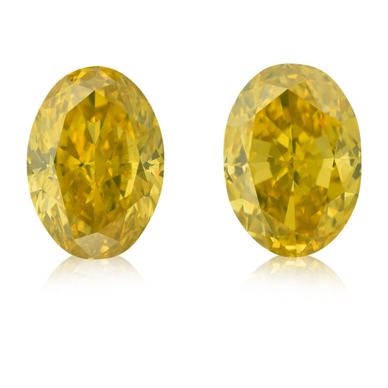Diamanti Ovali Giallo Verdastro Fancy Vivid da 2,62 Carati VS1
