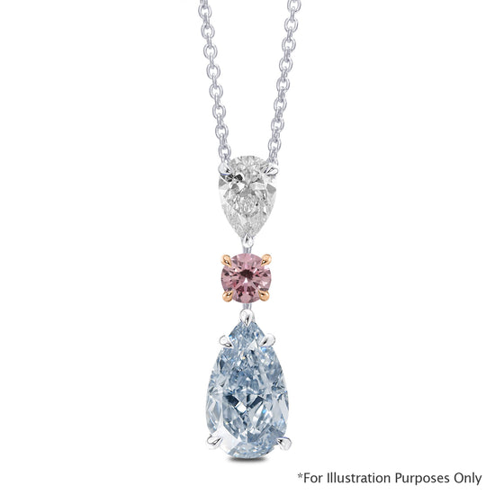 1.50 Carat Fancy Blue Pear Diamond VS1 GIA