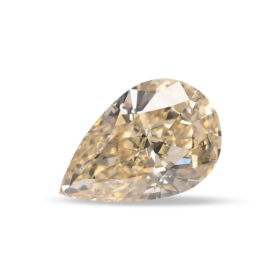 ألماسة كمثرية بوزن 3.06 قيراط، Fancy Light Brownish Yellow، بدرجة نقاء SI2، مع شهادة GIA