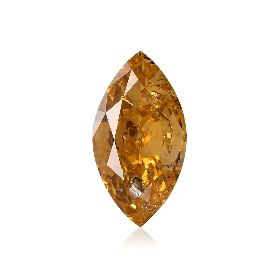 1.70 Carat Fancy Intense Yellow Orange Marquise Diamond GIA
