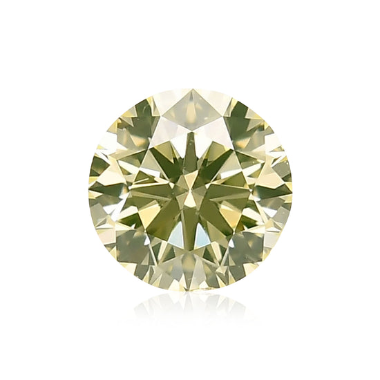 0.37 Carat Fancy Green Yellow Round Brilliant Diamond SI1 GIA