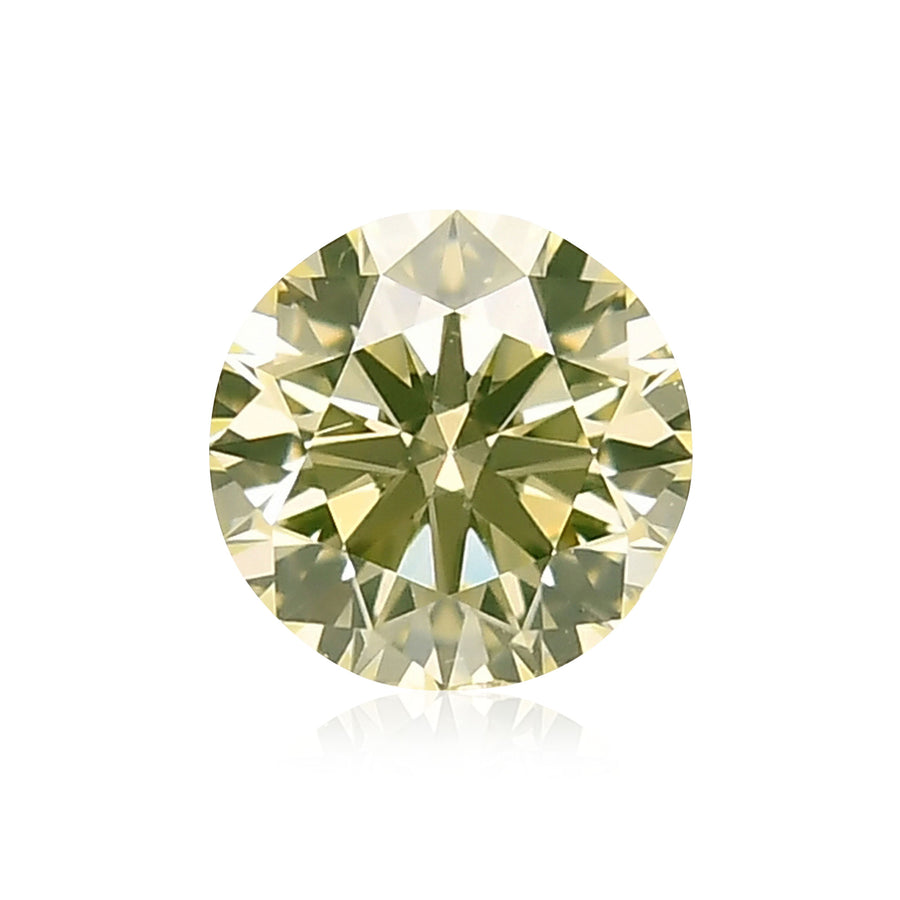 Diamante rotondo Fancy Green Yellow da 0,37 carati, SI1, GIA