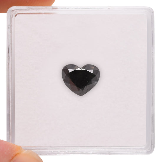 1.68 Carat Fancy Dark Gray HEART Diamond (I3) GIA