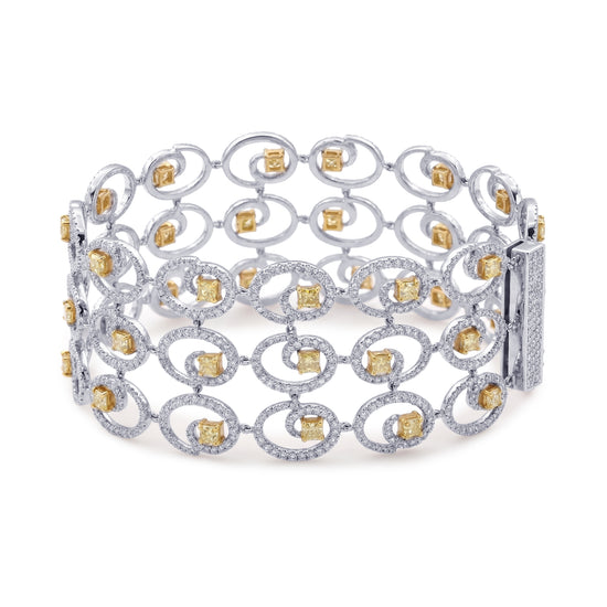 Couture Fancy Yellow 3 Row Diamond Bracelet
