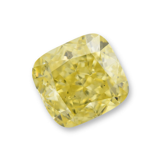 1.34 Carat Fancy Intense Yellow Cushion Diamond SI1 GIA