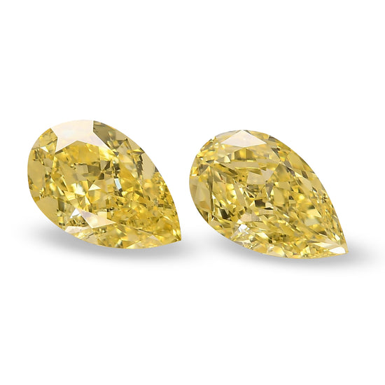 2.30 Carat Fancy Intense Yellow Pear Diamonds VS2