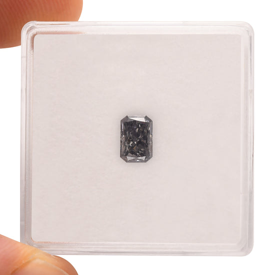 0.60 Carat Fancy Violet Gray Radiant Diamond I1 GIA