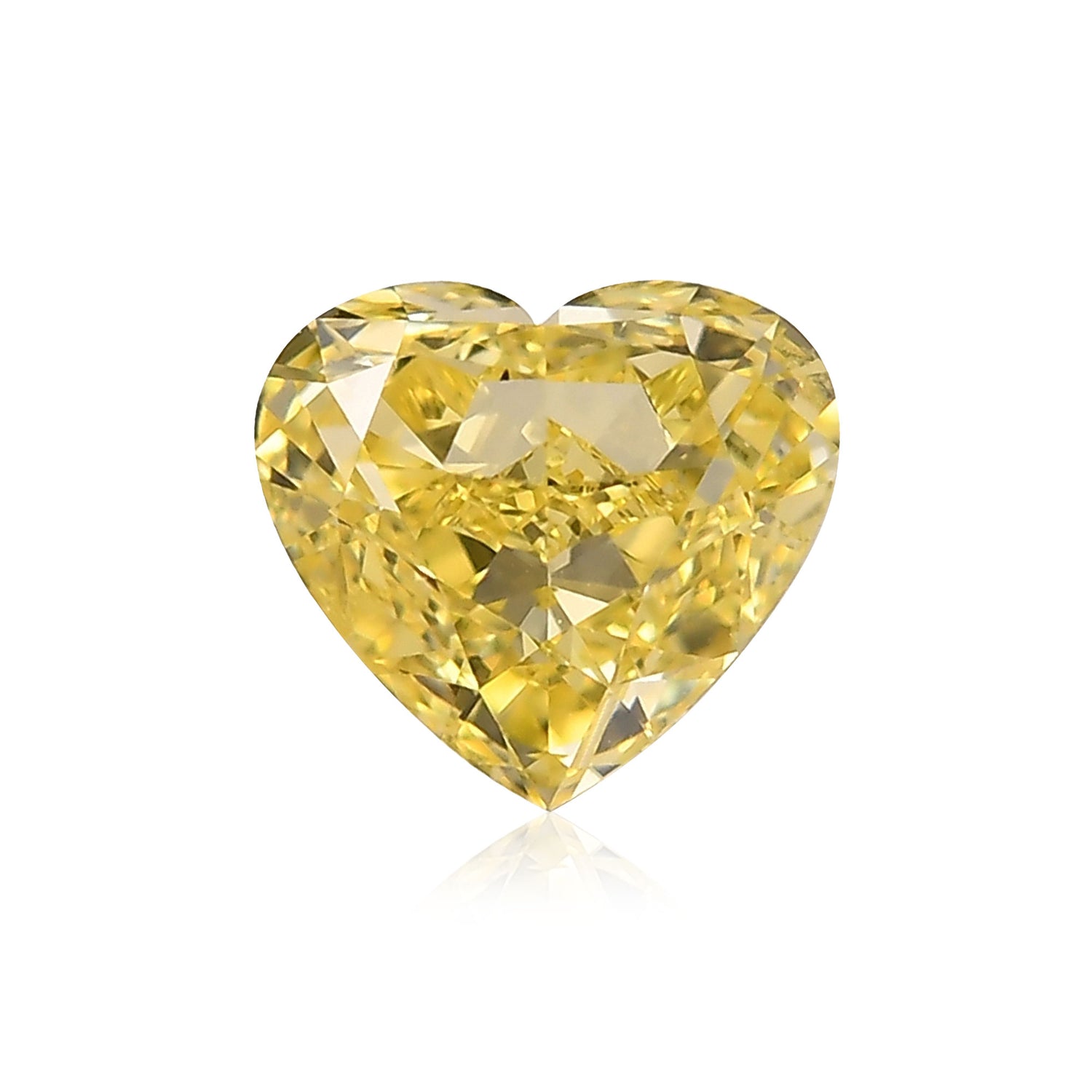 0.80 Carat Fancy Intense Yellow HEART Diamond VS2 GIA