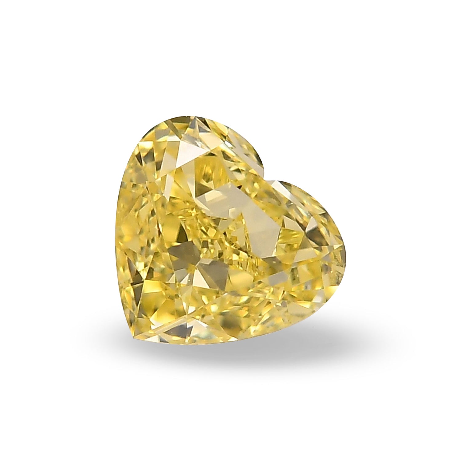 0.80 Carat Fancy Intense Yellow HEART Diamond VS2 GIA