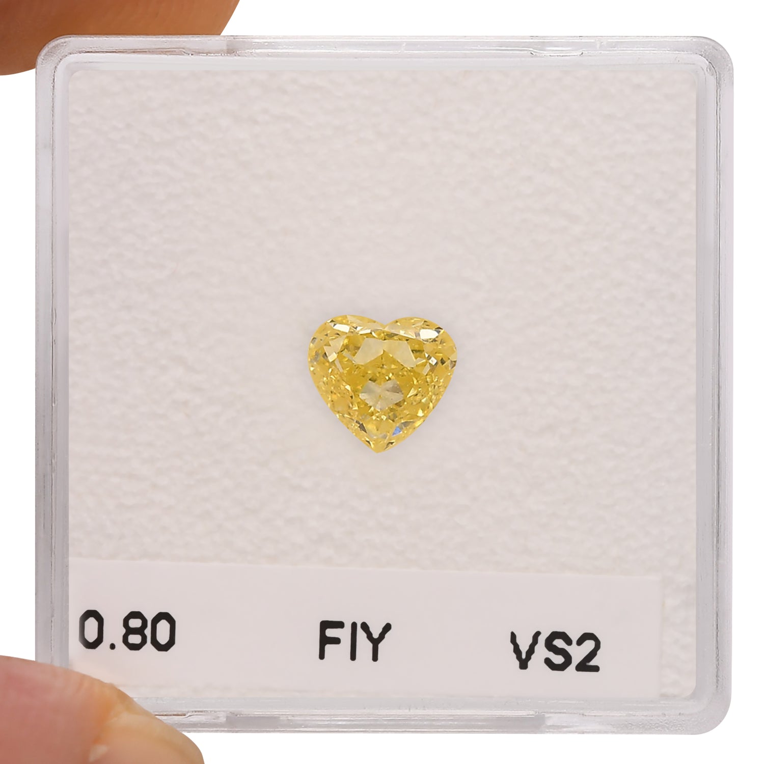 0.80 Carat Fancy Intense Yellow HEART Diamond VS2 GIA
